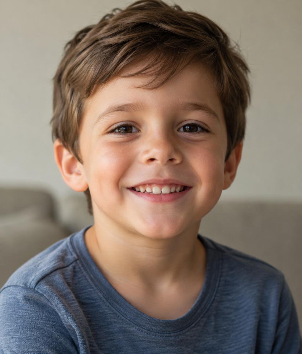 A smiling young boy